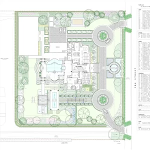 Design plans of a large estate.